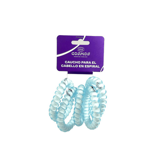 Cauchos Para El Cabello En Espiral Cosmos X5 Unidades Grandes Azul